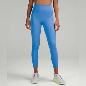 Lululemon Power Thru High Rise Tights 25” With Side Pockets In Blue Nile Size 6